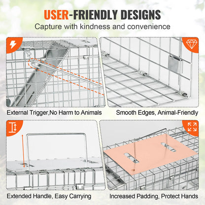 SucceBuy Live Animal Cage Trap Humane Cat Rodent Control