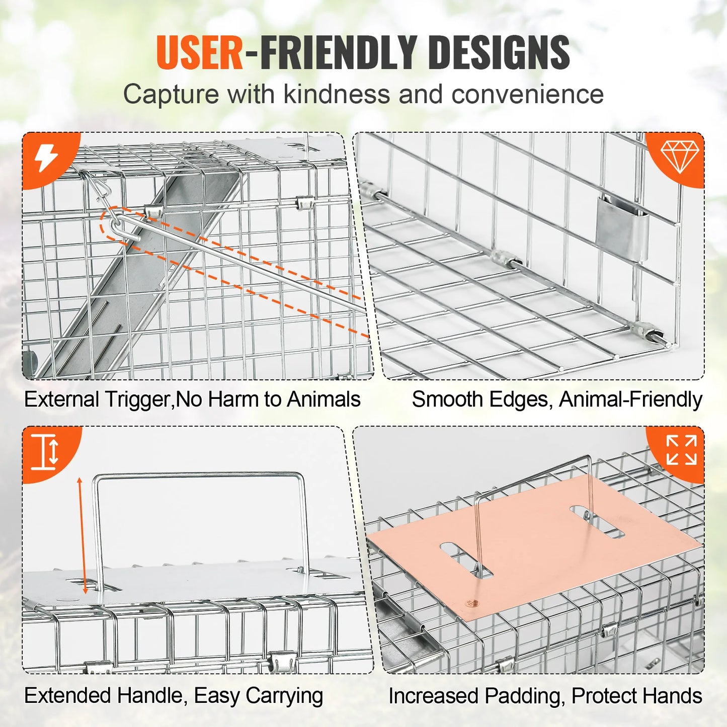 SucceBuy Live Animal Cage Trap Humane Cat Rodent Control