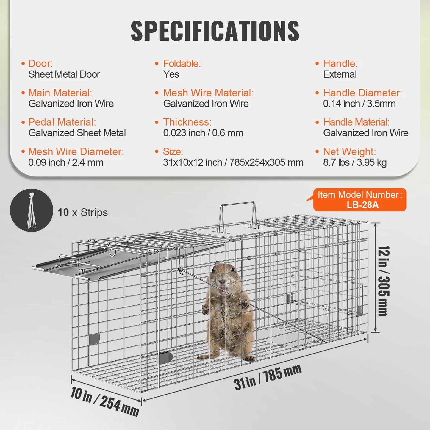 SucceBuy Live Animal Cage Trap Humane Cat Rodent Control