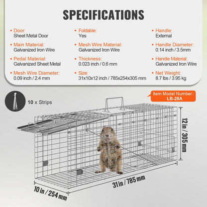 SucceBuy Live Animal Cage Trap Humane Cat Rodent Control
