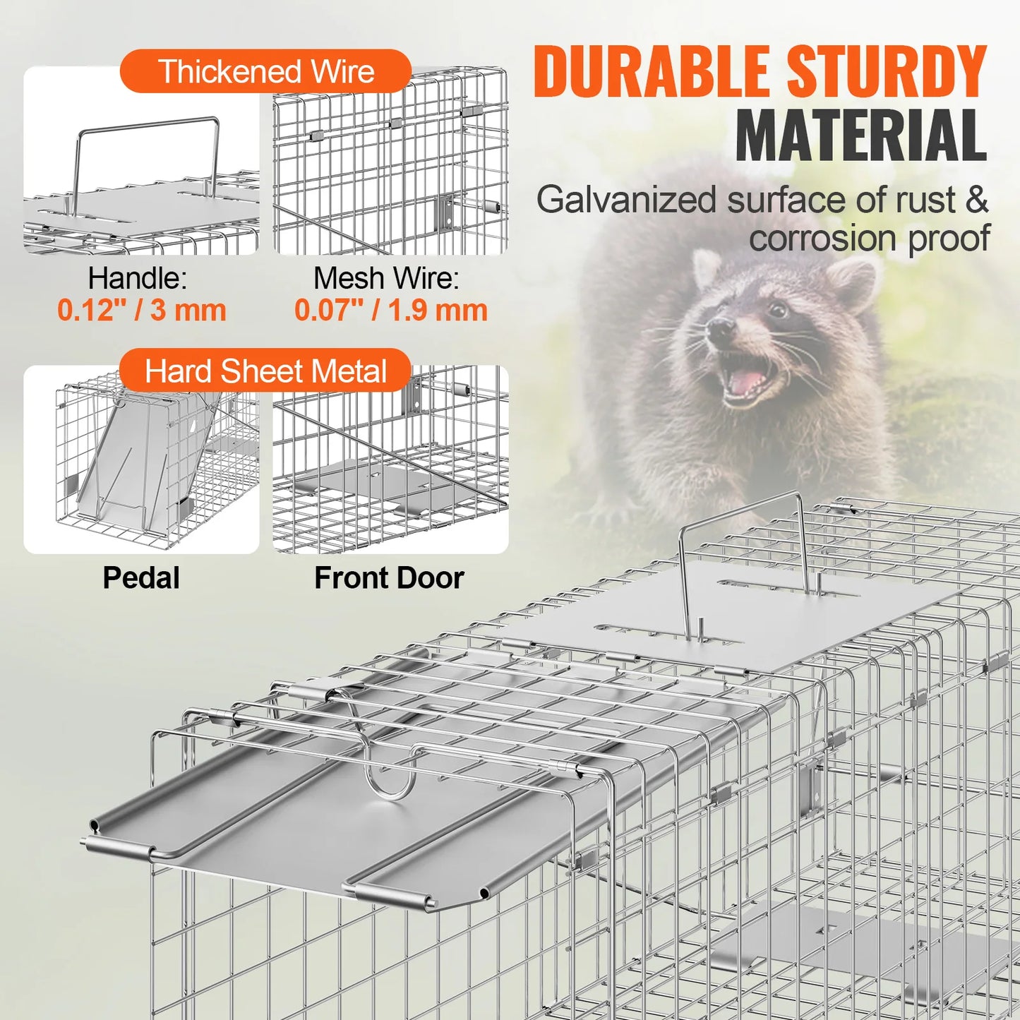 SucceBuy Live Animal Cage Trap Humane Cat Rodent Control