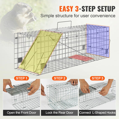SucceBuy Live Animal Cage Trap Humane Cat Rodent Control