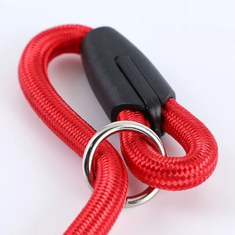 Dog Collar Dog Leash Slip Rope Lead Leash Heavy Duty Braided Rope Adjustable Loop Collar Training Leashes for Medium Large Dogs