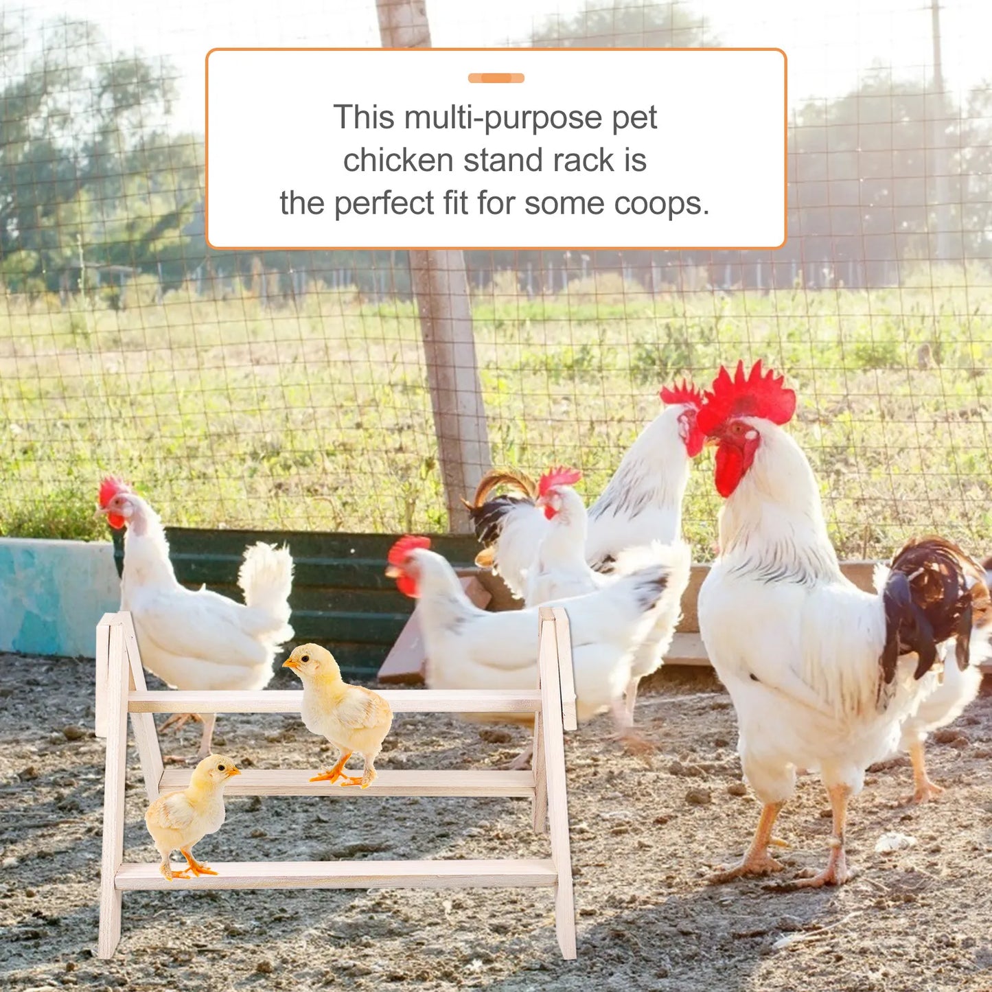 Chicken Standing Rack Wood Rooster Hen Perch Pet Plaything Poultry Bird Cage Nest Accessory Chicken Stand Rack