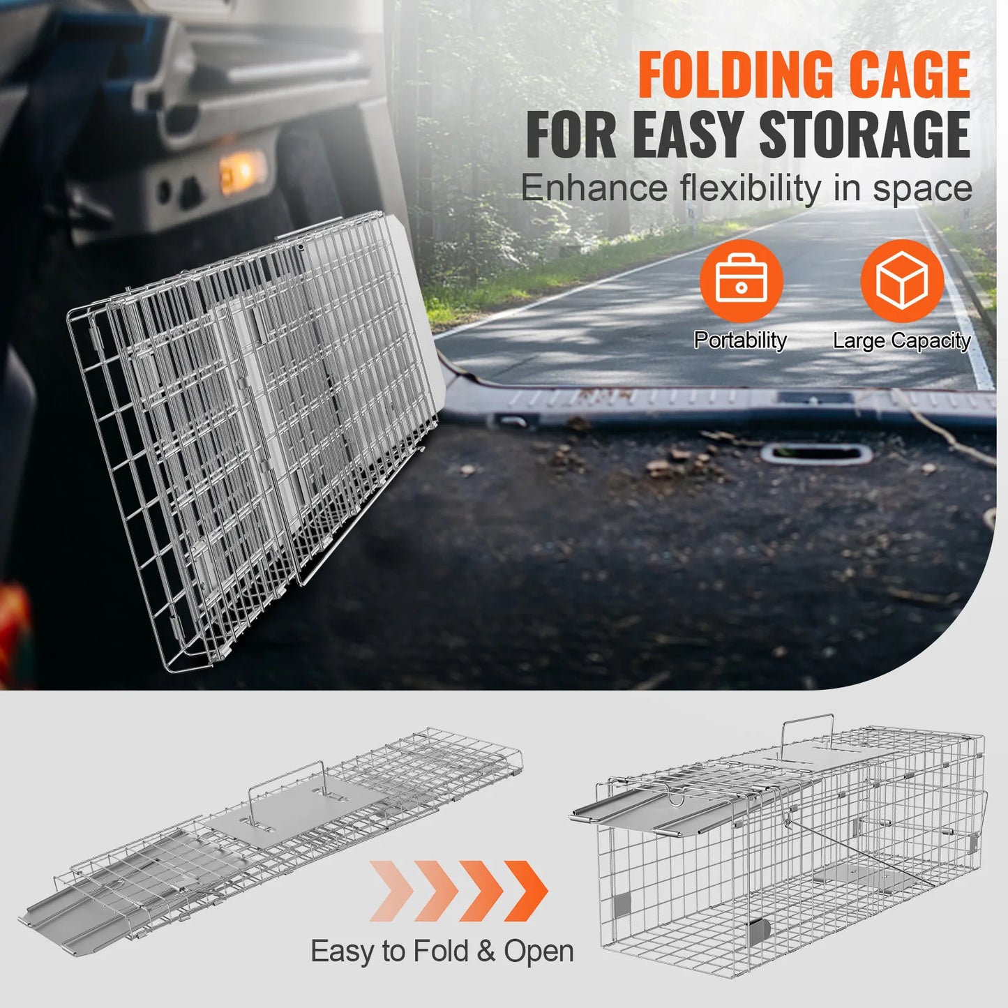 SucceBuy Live Animal Cage Trap Humane Cat Rodent Control