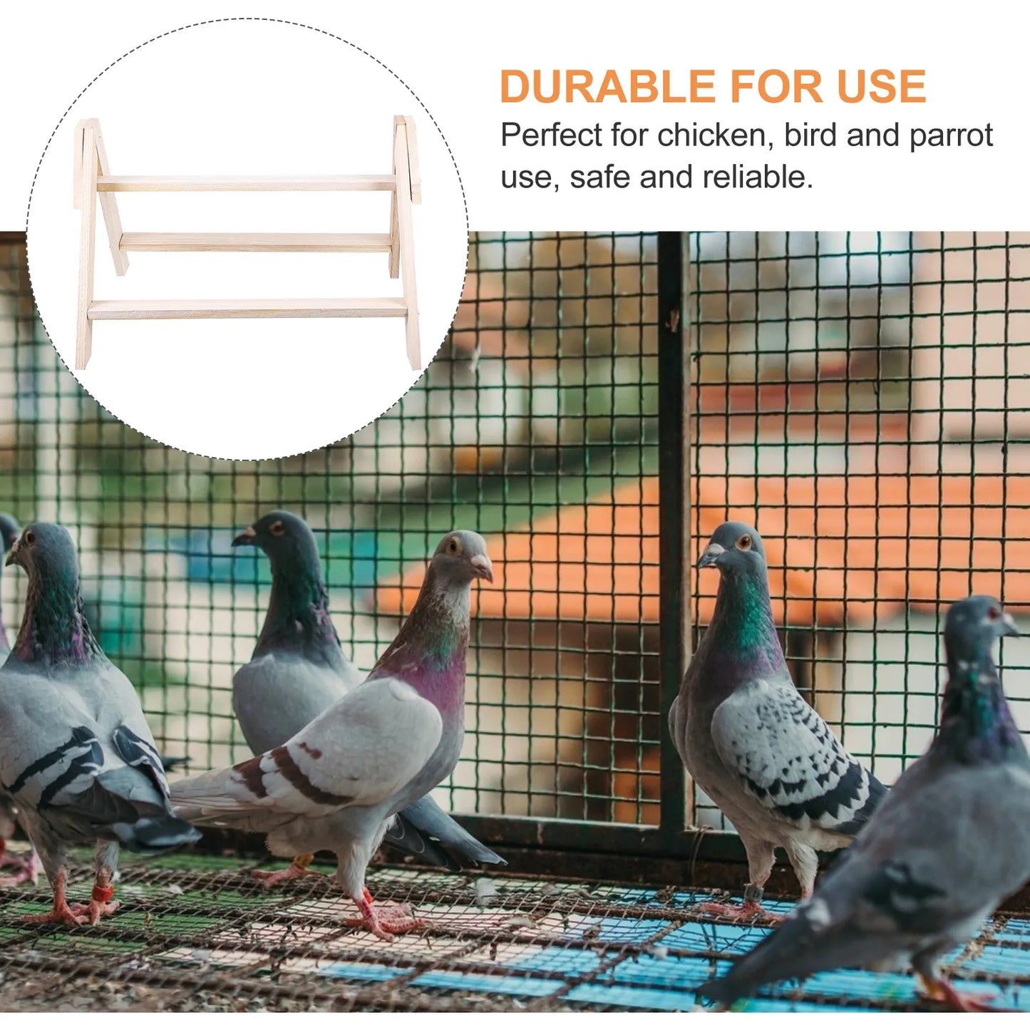 Chicken Standing Rack Wood Rooster Hen Perch Pet Plaything Poultry Bird Cage Nest Accessory Chicken Stand Rack