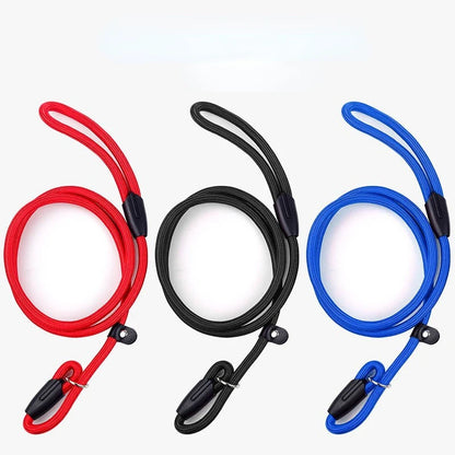 Dog Collar Dog Leash Slip Rope Lead Leash Heavy Duty Braided Rope Adjustable Loop Collar Training Leashes for Medium Large Dogs