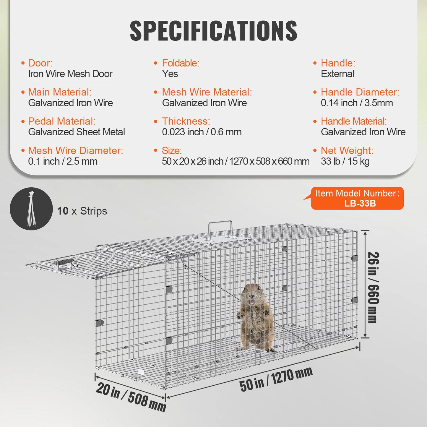 SucceBuy Live Animal Cage Trap Humane Cat Rodent Control